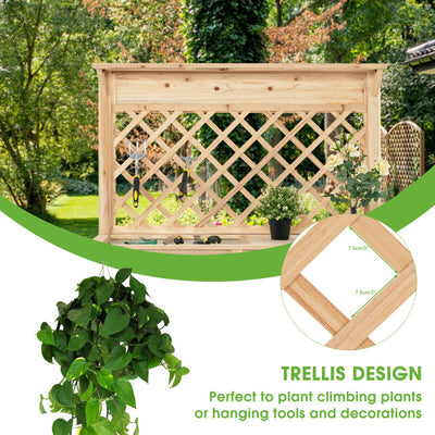 Wood Raised Garden Bed with Trellis