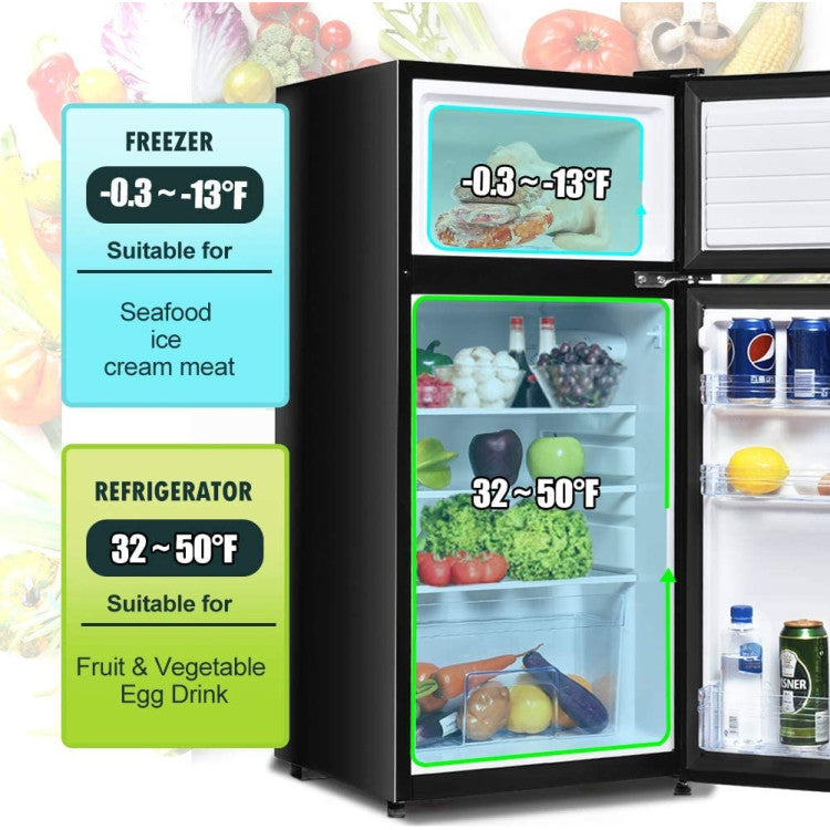 2 Doors Cold-rolled Sheet Compact Refrigerator