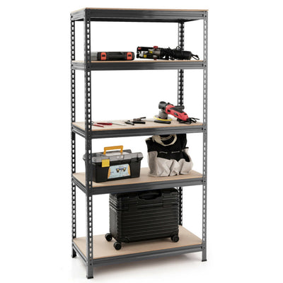 5-Tier Steel Storage Shelve for Home Office Garage--Gray