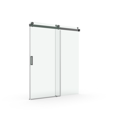 56 to 60 in. W x 76 in. H Sliding Frameless Soft-Close Shower Door with Premium 3/8 Inch (10mm) Thick Tampered Glass in Matte Black