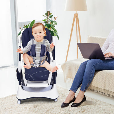 A-Shaped High Chair with 4 Lockable Wheels