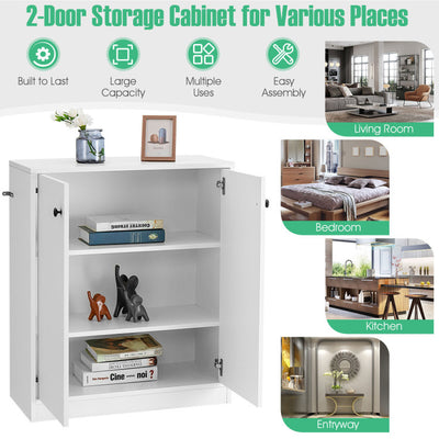 2 Door Storage Base Cabinet with 3-Tier Shelf