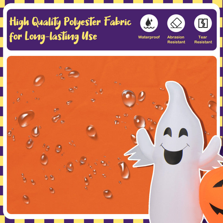 9 Feet Long Halloween Inflatable Pumpkins with 2 Ghosts