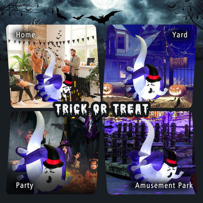 6 Feet Halloween Inflatable Hand Hold the Ghost with Built-in LED and Air Blower