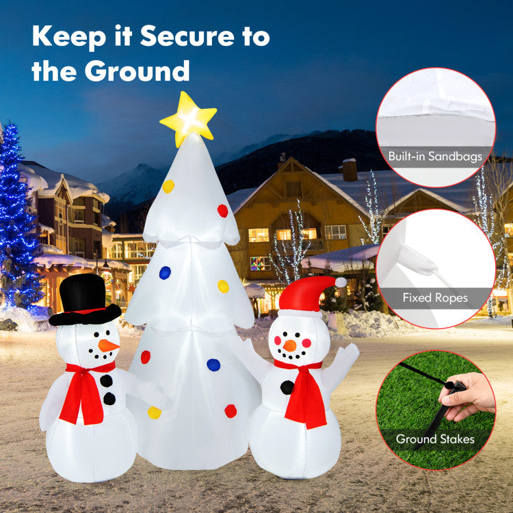 6 Feet Inflatable Christmas Tree with Snowman