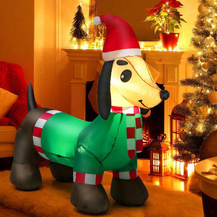 4 Feet Long Christmas Inflatable Dachshund Dog