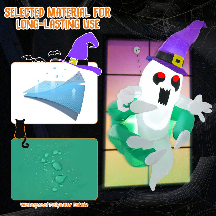 3.6 FT Halloween Inflatable Ghost Broke Out from Window