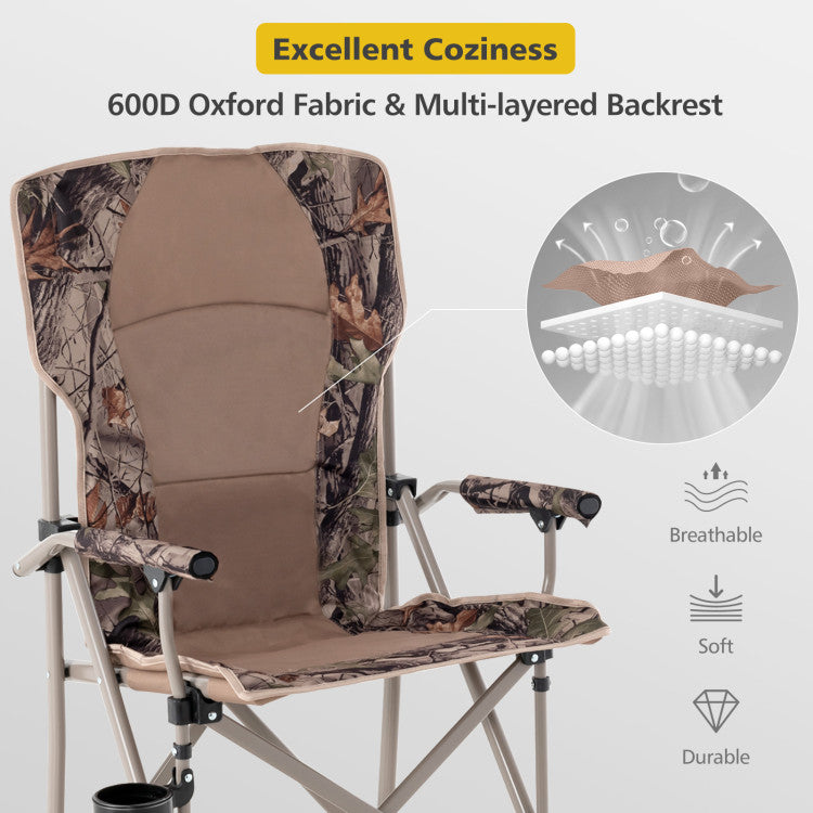 Portable Camping Chair with 400 LBS Metal Frame and Anti-Slip Feet