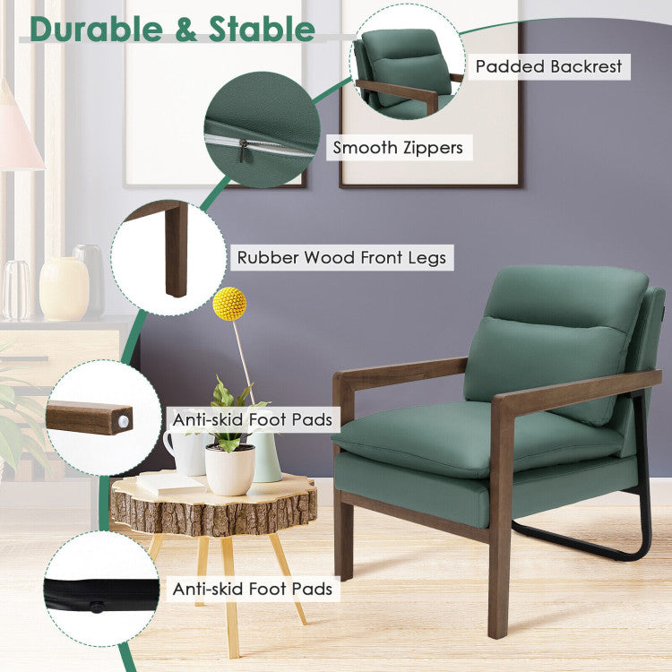 Single Sofa Chair with Extra-Thick Padded Backrest