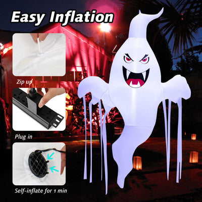 5 Feet Tall Halloween Inflatable Hanging Ghost Decoration with LED Light