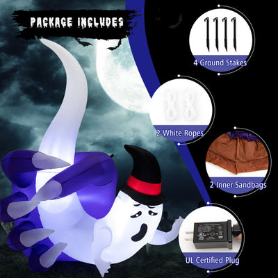 6 Feet Halloween Inflatable Hand Hold the Ghost with Built-in LED and Air Blower