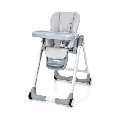 Baby Folding Convertible High Chair with Wheels and Adjustable Height