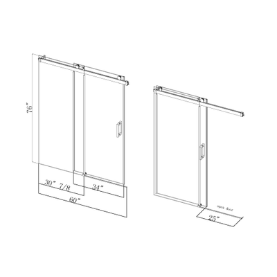 56 to 60 in. W x 76 in. H Sliding Frameless Soft-Close Shower Door with Premium 3/8 Inch (10mm) Thick Tampered Glass in Matte Black