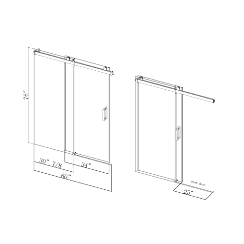 56 to 60 in. W x 76 in. H Sliding Frameless Soft-Close Shower Door with Premium 3/8 Inch (10mm) Thick Tampered Glass in Matte Black