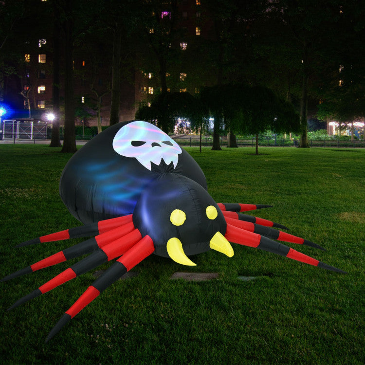 6.5 Feet Inflatable Halloween Spider with Rotatable LED Light