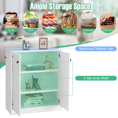 2 Door Storage Base Cabinet with 3-Tier Shelf