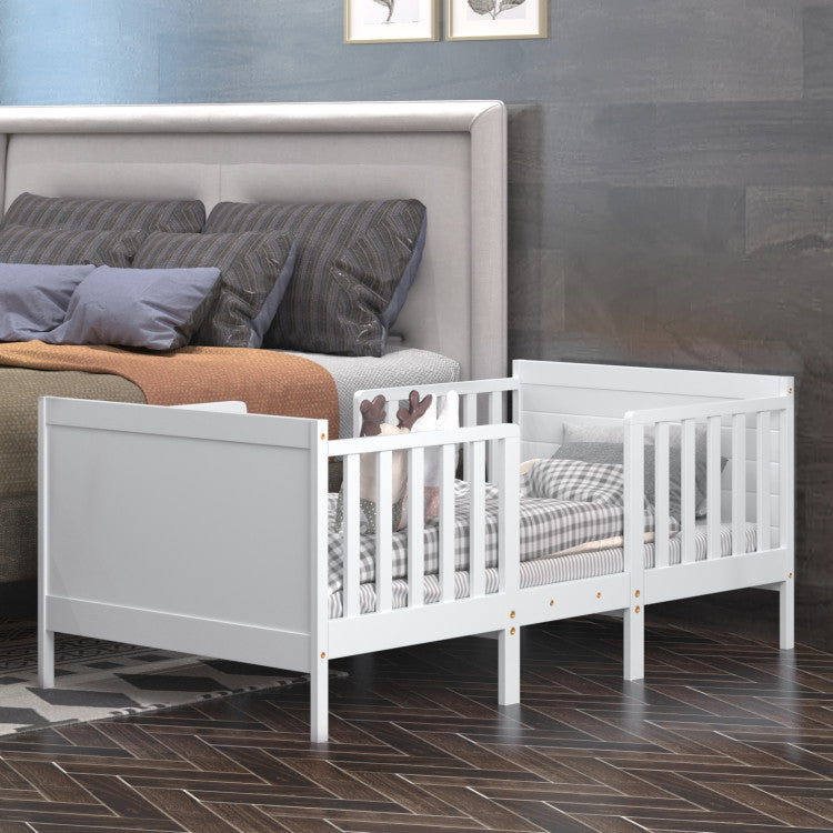 2-in-1 Convertible Toddler Bed with Guardrails