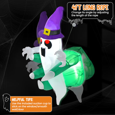 3.6 FT Halloween Inflatable Ghost Broke Out from Window