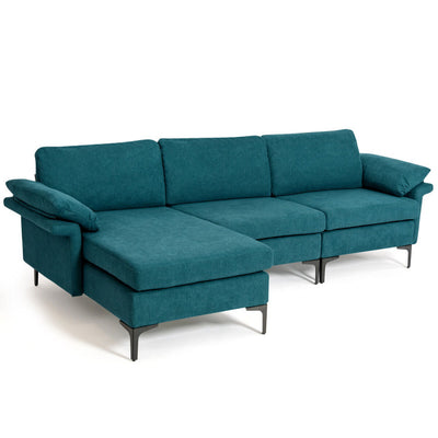 Extra Large L-shaped Sectional Sofa with Reversible Chaise