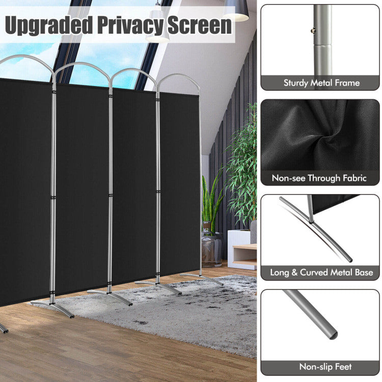 6 Feet 6-Panels Freestanding Folding Privacy Screen