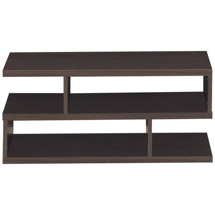 3-Tier Rectangular Modern Coffee Table with Storage Shelf