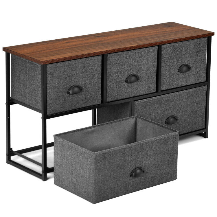 Dresser Storage Tower with 5 Foldable Cloth Storage Cubes