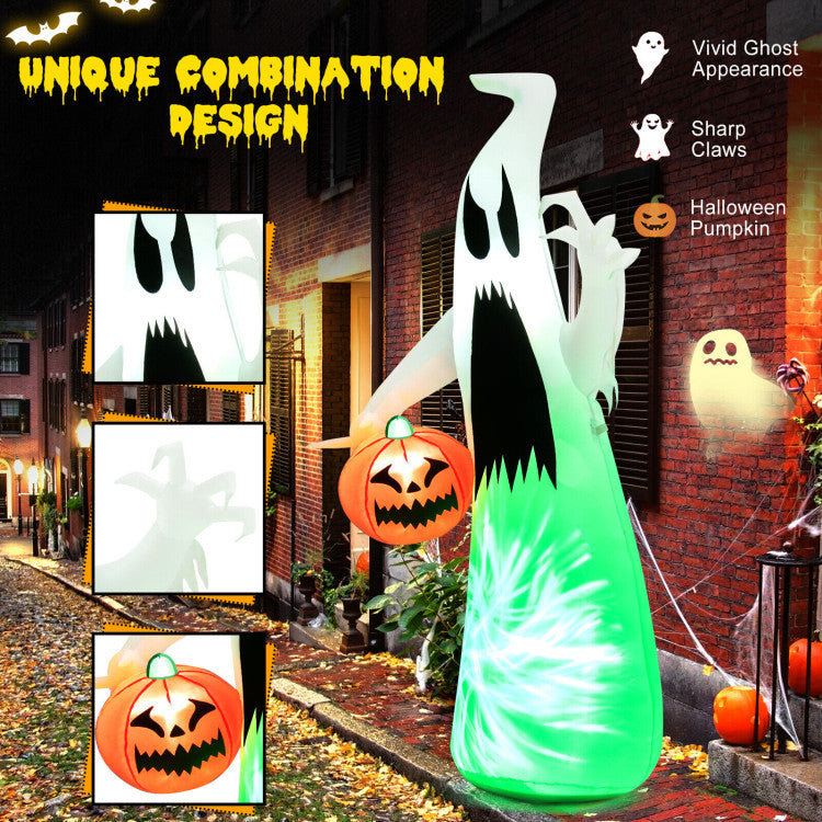 6 Feet Halloween Inflatable Ghost with Built-in LED and Blower