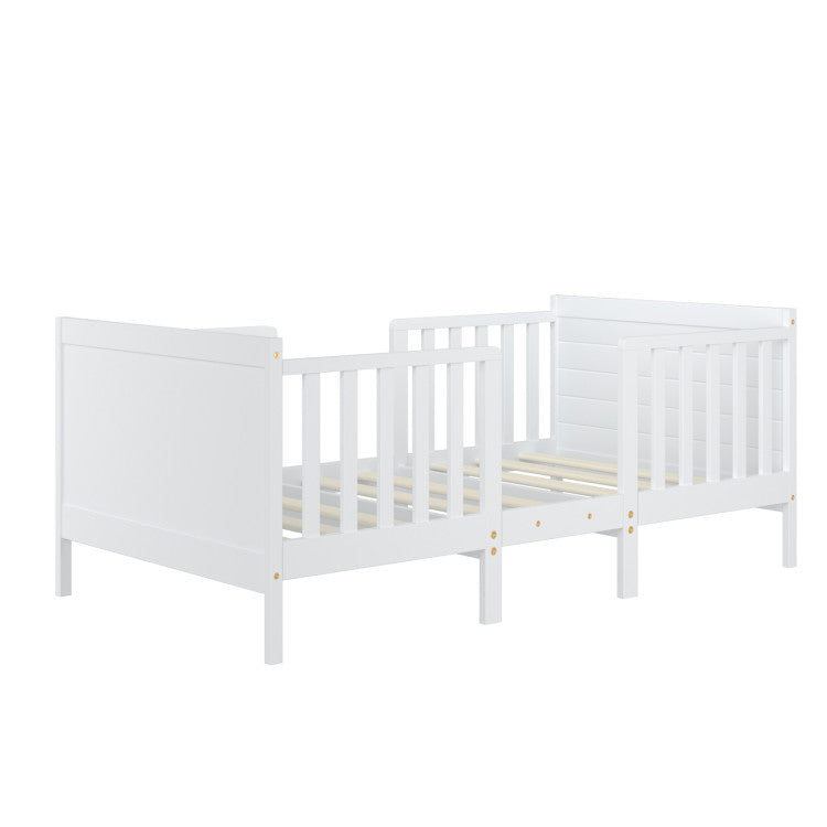 2-in-1 Convertible Toddler Bed with Guardrails