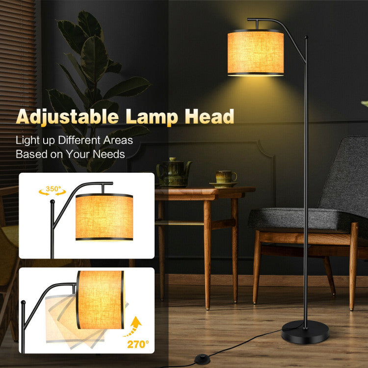 Standing Floor Lamp with Adjustable Head for Living Room and Bedroom