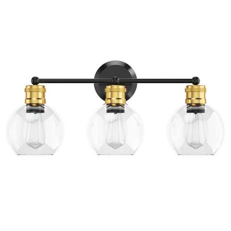 Modern 3-light Bubbled Glass Vanity Light