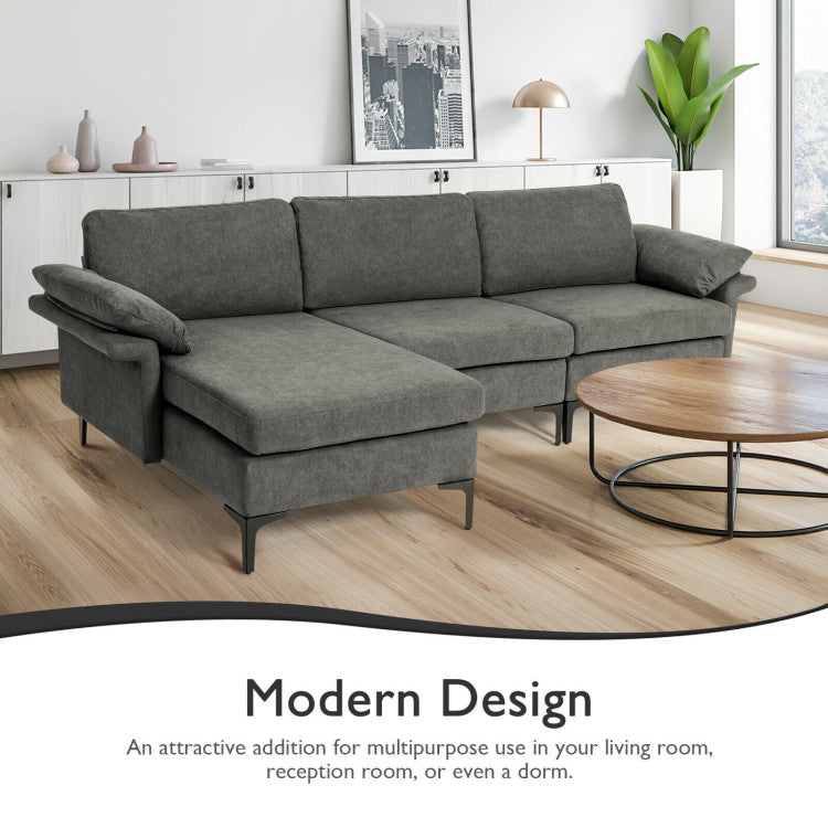 Extra Large L-shaped Sectional Sofa with Reversible Chaise