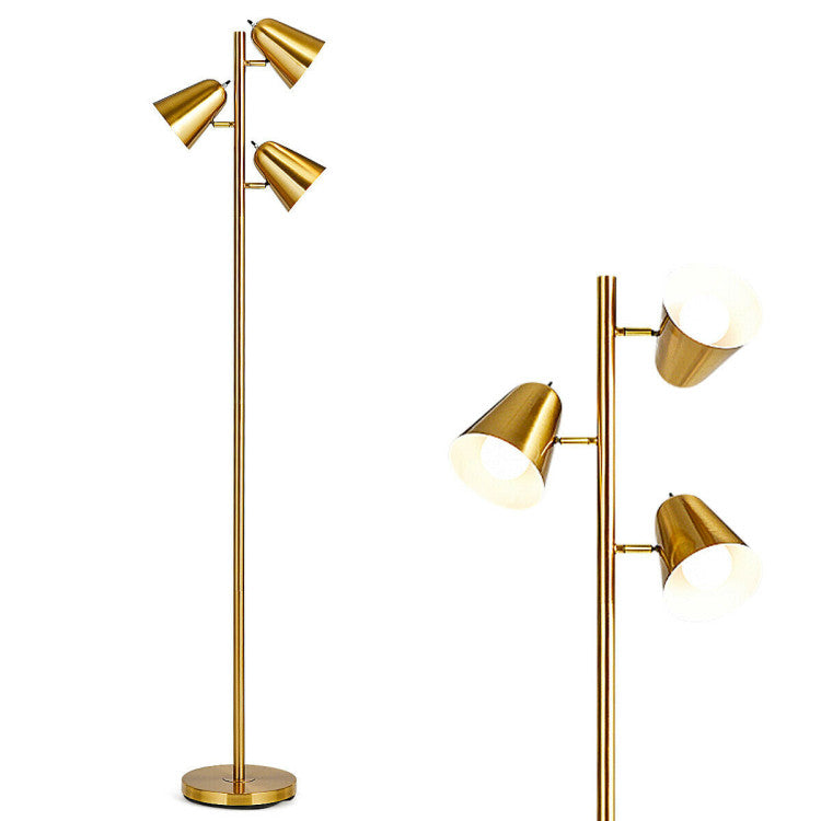 64 Inch 3-Light LED Floor Lamp Reading Light for Living Room Bedroom