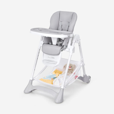 Baby Folding Chair with Wheel Tray Storage Basket