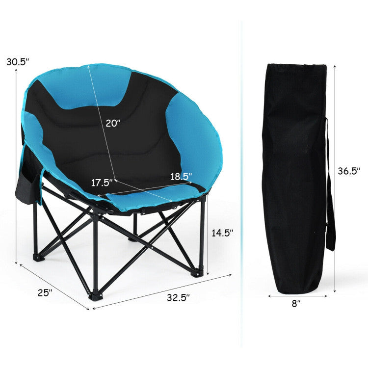 Moon Saucer Steel Camping Chair Folding Padded Seat