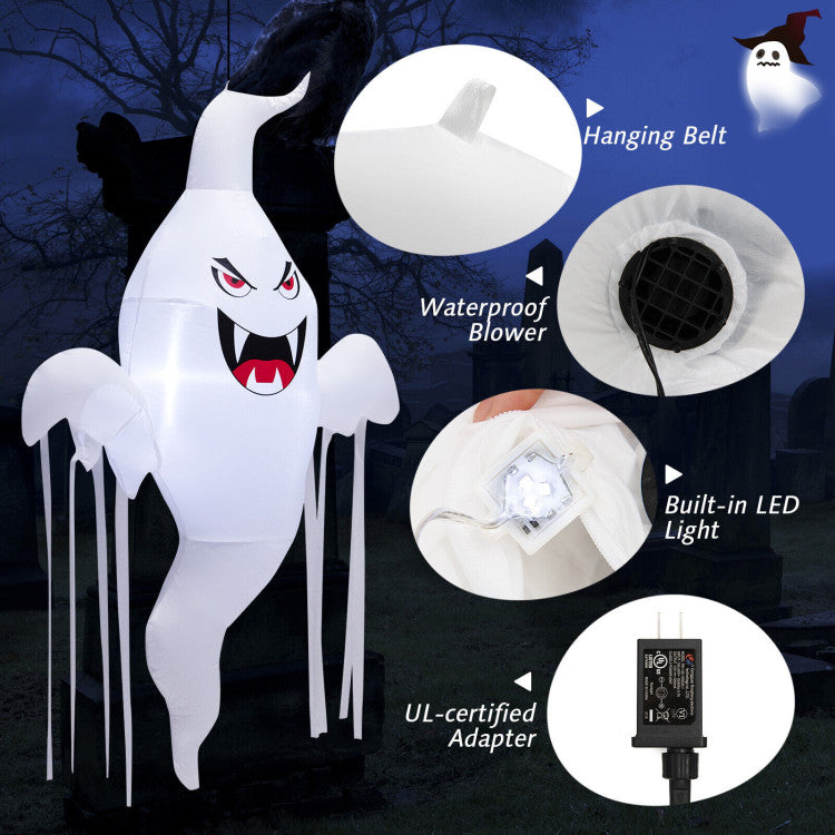 5 Feet Tall Halloween Inflatable Hanging Ghost Decoration with LED Light