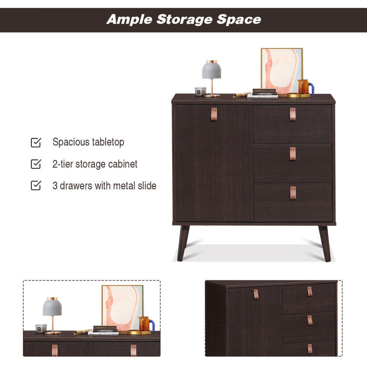 3-drawer Sideboard Storage Display Cabinet