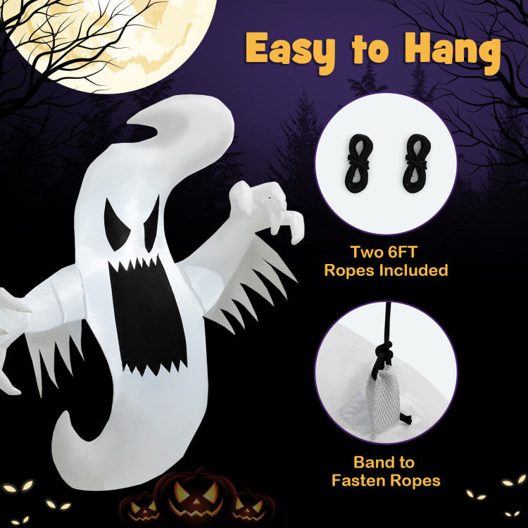 Inflatable Halloween Hanging Ghost Decoration with Built-in LED Lights