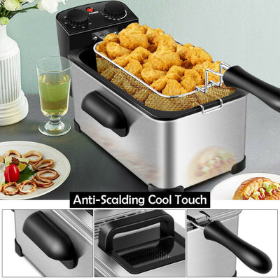 3.2 Quart Electric Stainless Steel Deep Fryer with Timer