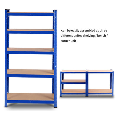 Adjust 30 x60 Inch 5 Level Garage Tool Shelf Storage--Blue