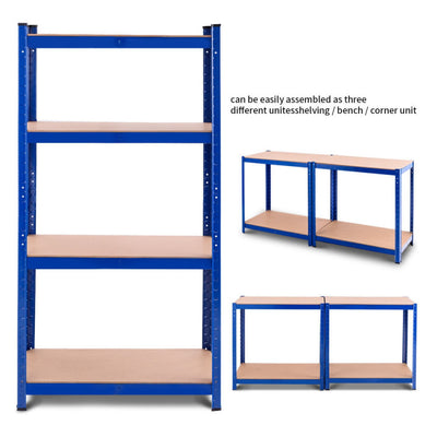 Adjustable Heavy Duty 4 Level Garage Tool Shelf Storage--Blue