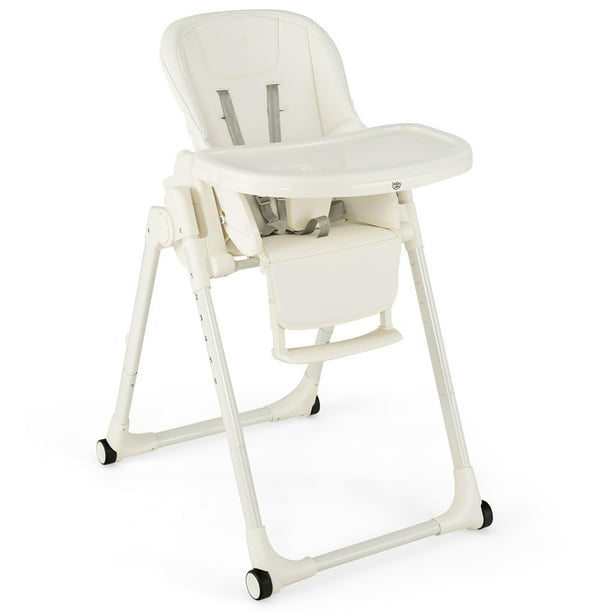 4-in-1 Foldable Baby High Chair Height Adjustable Feeding Chair w/ Wheels Grey