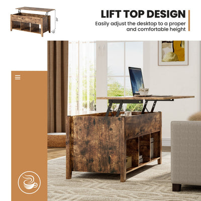 Lift Top Coffee Table with Hidden Storage Compartment