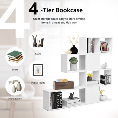 5-Tier Bookshelf Corner Ladder Bookcase with Storage Rack