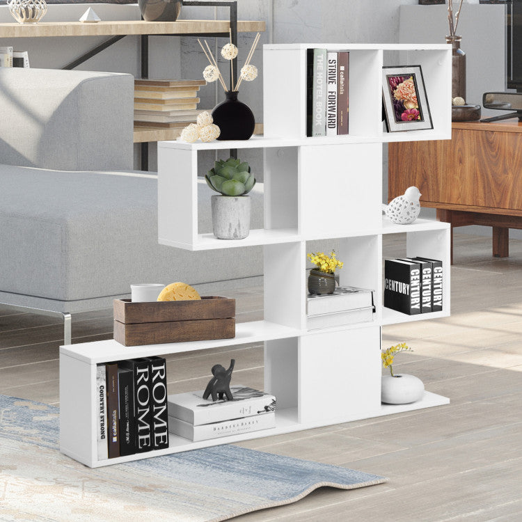 5-Tier Bookshelf Corner Ladder Bookcase with Storage Rack