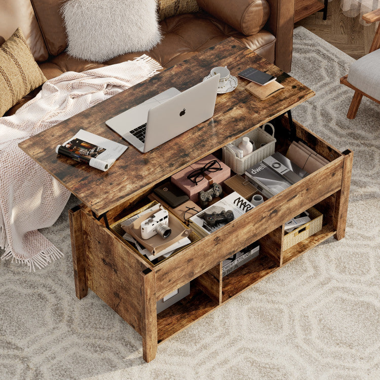 Lift Top Coffee Table with Hidden Storage Compartment