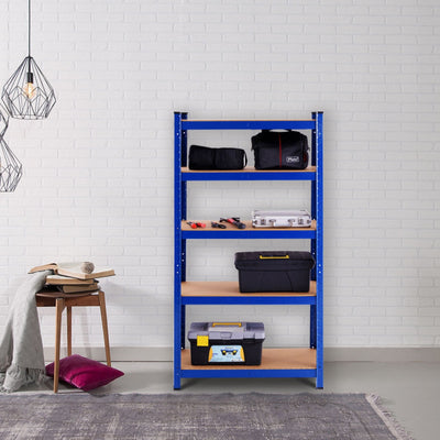 Adjust 30 x60 Inch 5 Level Garage Tool Shelf Storage--Blue