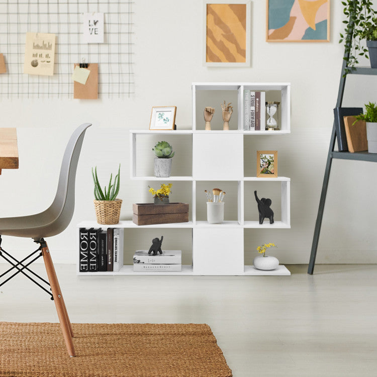 5-Tier Bookshelf Corner Ladder Bookcase with Storage Rack