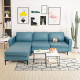 Modular L-shaped Sectional Sofa with Reversible Chaise--Blue