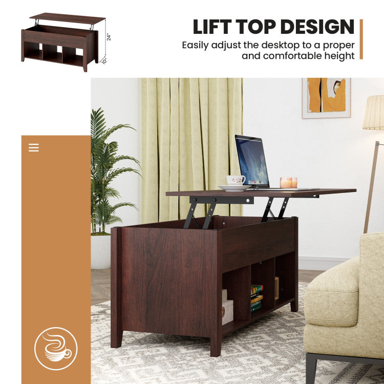 Lift Top Coffee Table with Hidden Storage Compartment