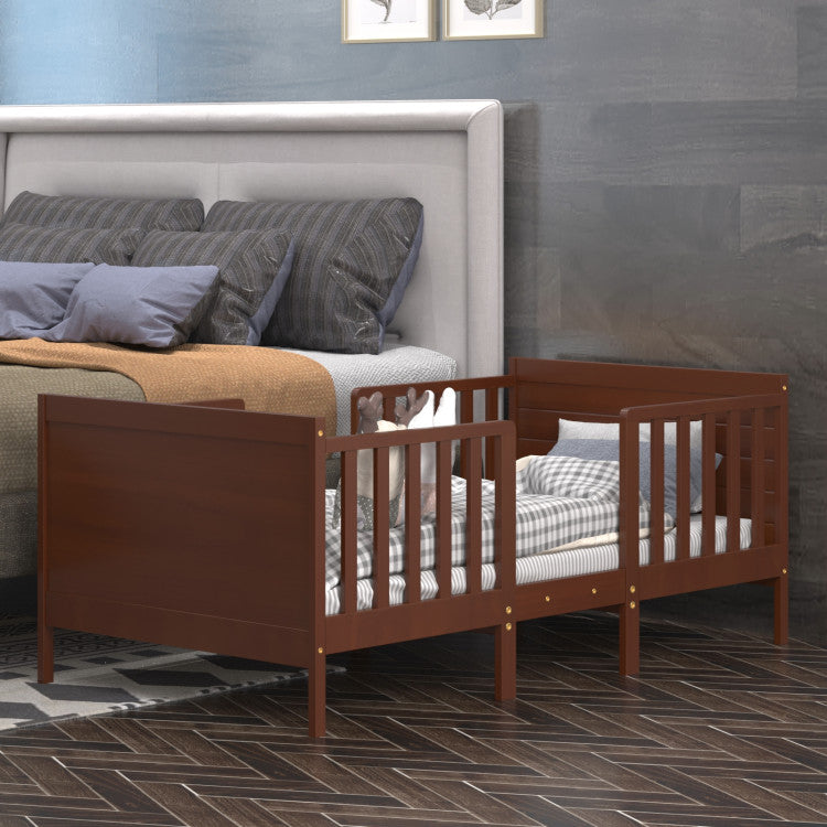 2-in-1 Convertible Toddler Bed with Guardrails